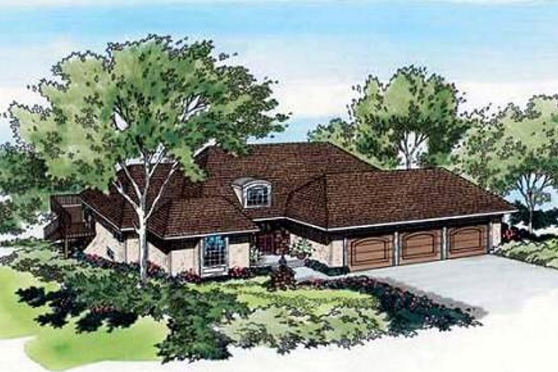 Exterior - Front Elevation 2 for Traditional House Plan #312-578 - 4 bed, 3 bath