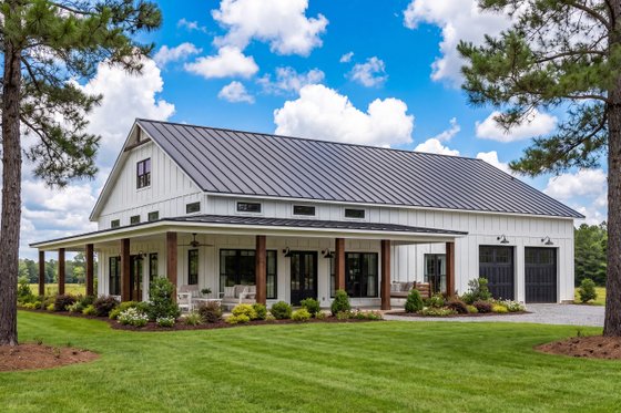 Exterior - Front Elevation 3 for Barndominium House Plan #430-333 - 3 bed, 2.5 bath