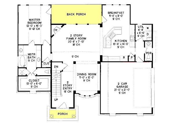 Dream House Plan - European Floor Plan - Main Floor Plan #20-724