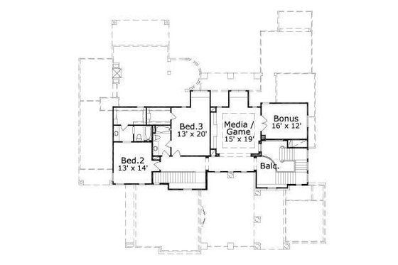 Floor Plan - Upper Floor for European House Plan #411-359 - 4 bed, 4.5 bath