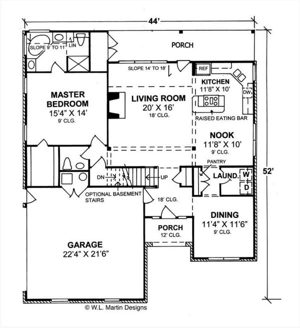 Architectural House Design - Traditional Floor Plan - Main Floor Plan #513-2189