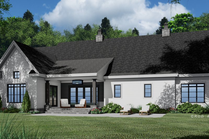 Dream House Plan - Exterior - Rear Elevation 1 for Farmhouse House Plan #51-1221 - 4 bed, 3 bath