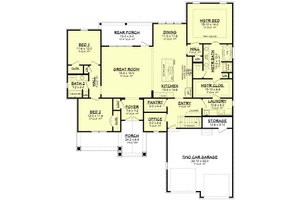 Floor Plan - Main Floor for Country House Plan #430-193 - 3 bed, 2 bath