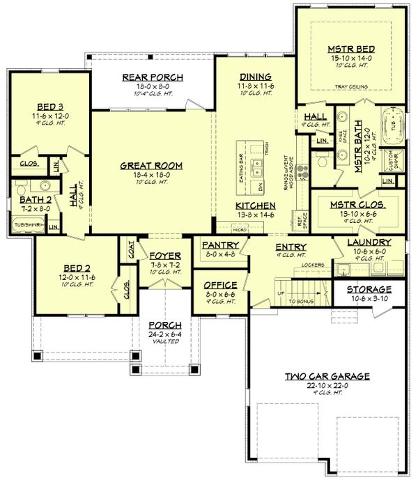 Dream House Plan - Country Floor Plan - Main Floor Plan #430-193