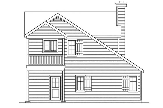 Exterior - Rear Elevation for Country House Plan #22-611 - 1 bed, 1 bath