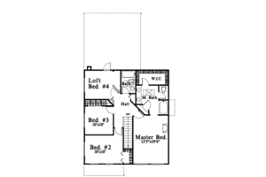 Floor Plan - Upper Floor for Traditional House Plan #78-124 - 4 bed, 2.5 bath