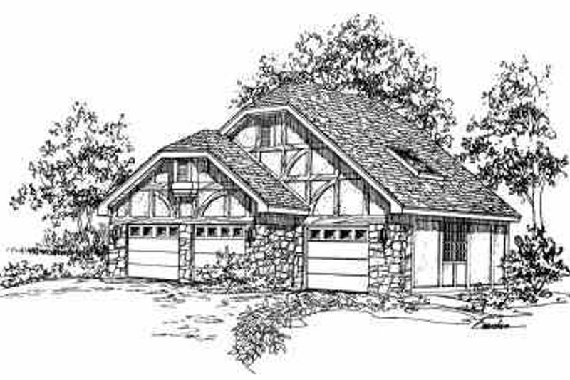 Architectural House Design - Tudor Exterior - Front Elevation Plan #72-242