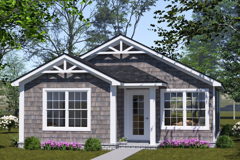 Cottage Style House Plan - 2 Beds 2 Baths 799 Sq/Ft Plan #513-2402 Exterior