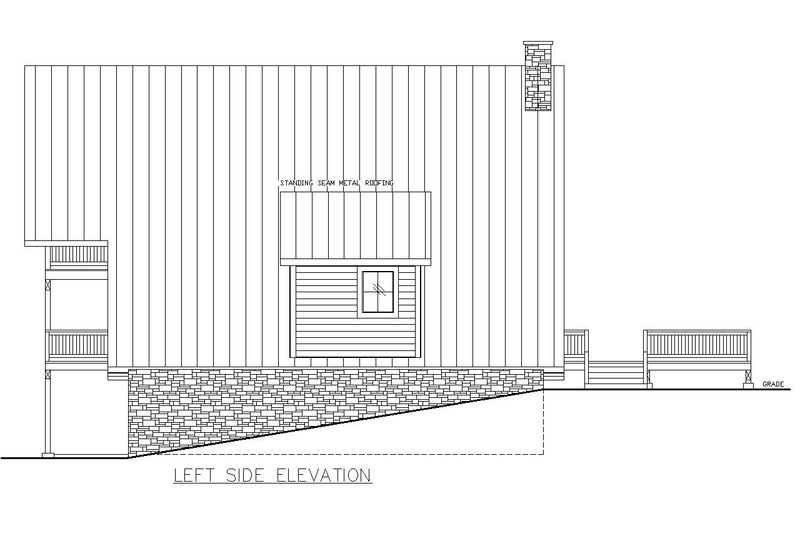 House Design - Exterior - Other Elevation for Cabin House Plan #117-981 - 2 bed, 2 bath
