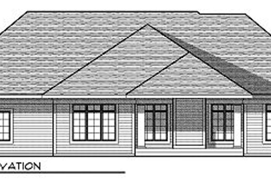 Exterior - Rear Elevation for European House Plan #70-875 - 2 bed, 2.5 bath