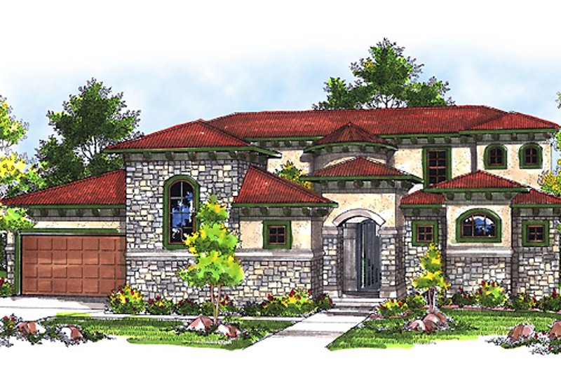 Home Plan - European Exterior - Front Elevation Plan #70-717