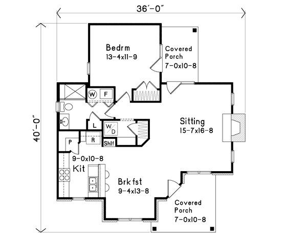 Cottage Floor Plan - Main Floor Plan #22-565