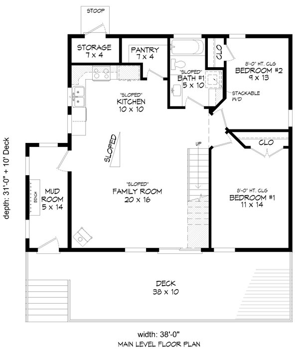 House Blueprint - Contemporary Floor Plan - Main Floor Plan #932-1321