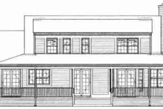 Exterior - Rear Elevation for Country House Plan #72-320 - 4 bed, 3 bath