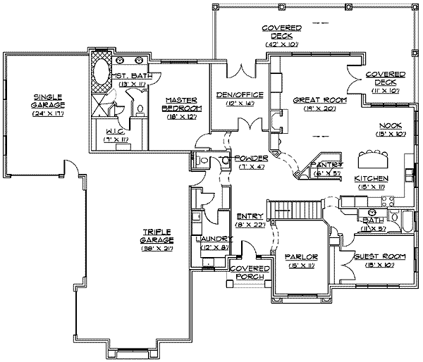 Home Plan - European Floor Plan - Main Floor Plan #5-149