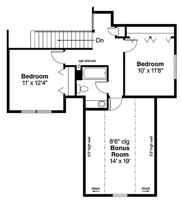 House Design - Traditional Floor Plan - Upper Floor Plan #124-921