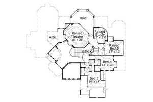 Floor Plan - Upper Floor for European House Plan #411-264 - 5 bed, 4.5 bath