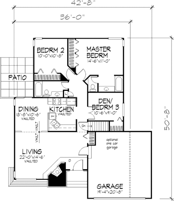 Ranch Floor Plan - Main Floor Plan #320-311