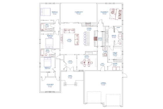 Floor Plan - Main Floor for Farmhouse House Plan #1109-3 - 5 bed, 3.5 bath