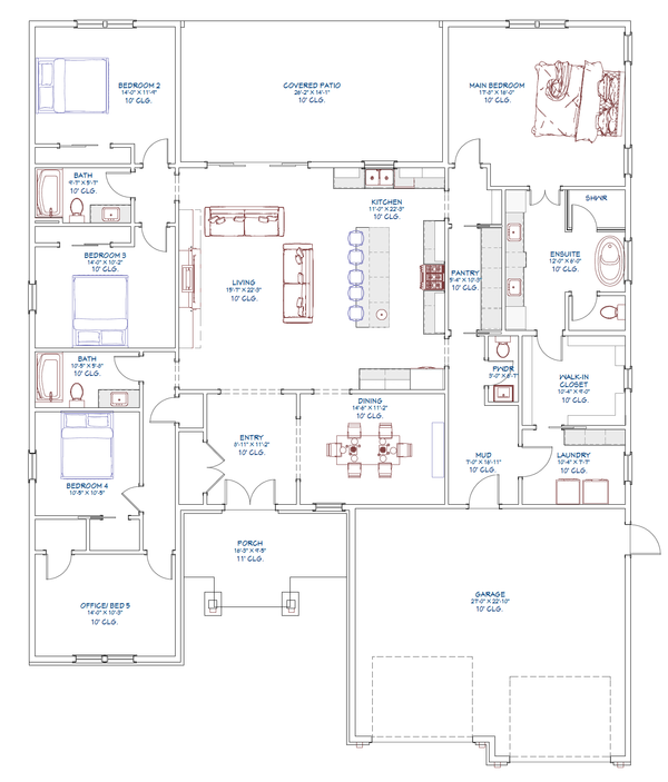 Farmhouse Floor Plan - Main Floor Plan #1109-3
