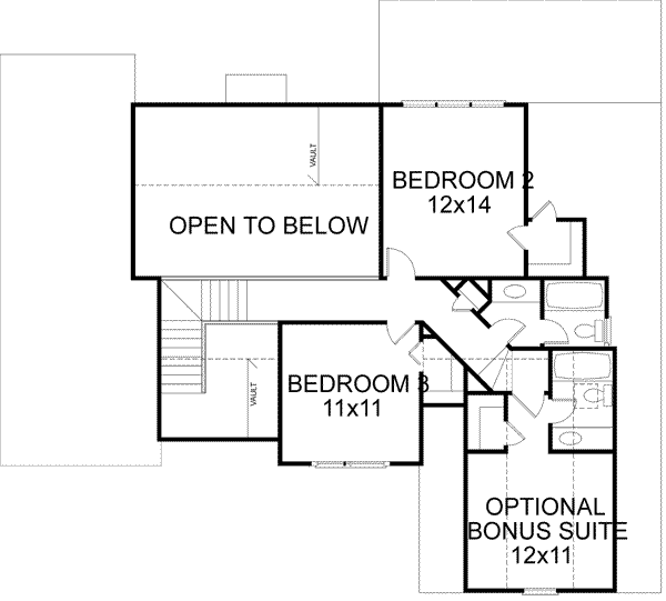 House Blueprint - European Floor Plan - Upper Floor Plan #56-148