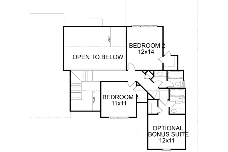 Home Plan - Floor Plan - Upper Floor for European House Plan #56-148 - 4 bed, 3.5 bath