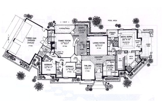 Floor Plan - Main Floor for European House Plan #310-931 - 3 bed, 3 bath