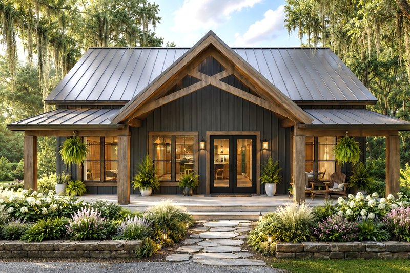 Dream House Plan - Exterior - Front Elevation 2 for Farmhouse House Plan #44-318 - 2 bed, 3 bath