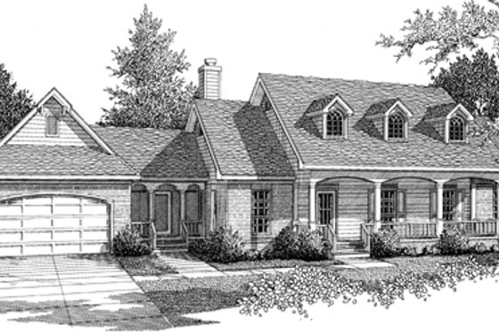 Exterior - Front Elevation for Traditional House Plan #14-155 - 3 bed, 2 bath