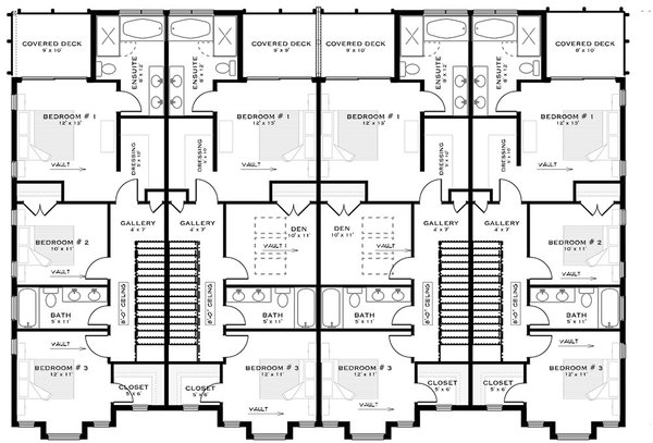 Contemporary Floor Plan - Upper Floor Plan #1101-36