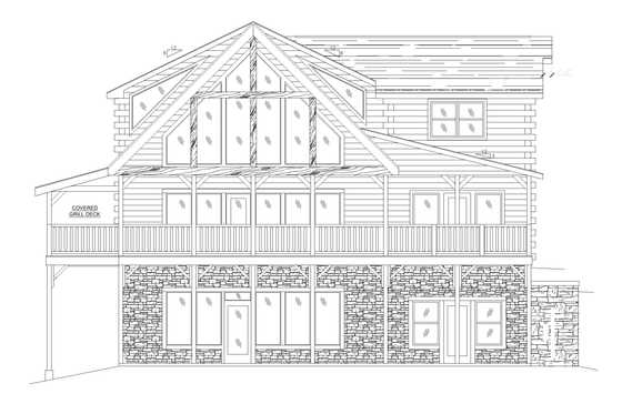 Exterior - Other Elevation 7 for Cabin House Plan #123-121 - 6 bed, 5.5 bath
