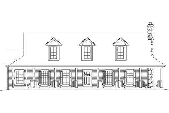 Exterior - Front Elevation 3 for Country House Plan #57-641 - 3 bed, 3 bath