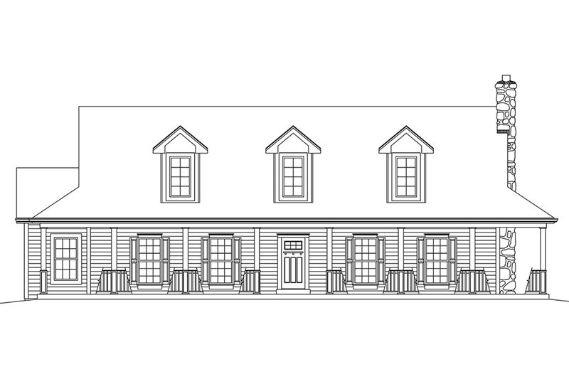 House Blueprint - Exterior - Front Elevation 3 for Country House Plan #57-641 - 3 bed, 3 bath