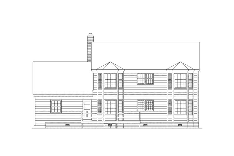 House Blueprint - Exterior - Rear Elevation for Colonial House Plan #57-704 - 3 bed, 2.5 bath