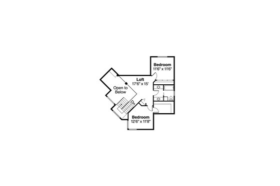 Floor Plan - Upper Floor for Mediterranean House Plan #124-245 - 3 bed, 2.5 bath