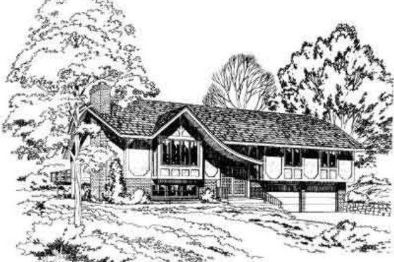 Exterior - Front Elevation for European House Plan #312-558 - 3 bed, 2.5 bath