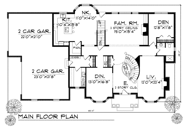 Dream House Plan - Traditional Floor Plan - Main Floor Plan #70-541