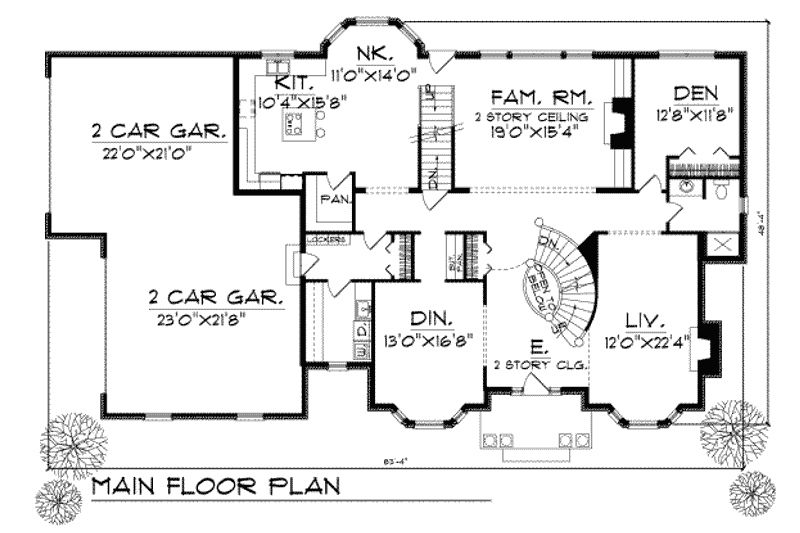 Dream House Plan - Floor Plan - Main Floor for Traditional House Plan #70-541 - 3 bed, 4 bath