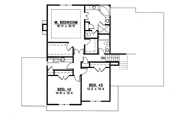Traditional Floor Plan - Upper Floor Plan #67-806