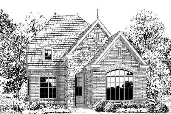 Exterior - Front Elevation for European House Plan #424-134 - 3 bed, 2.5 bath