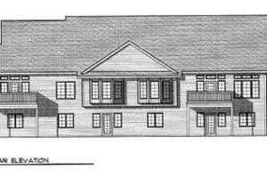 Exterior - Rear Elevation for Traditional House Plan #70-738 - 2 bed, 2 bath