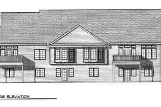 Exterior - Rear Elevation for Traditional House Plan #70-738 - 2 bed, 2 bath