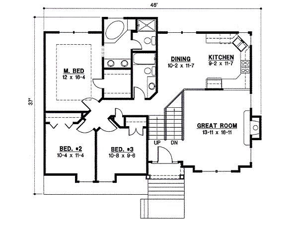 Cottage Floor Plan - Main Floor Plan #67-801