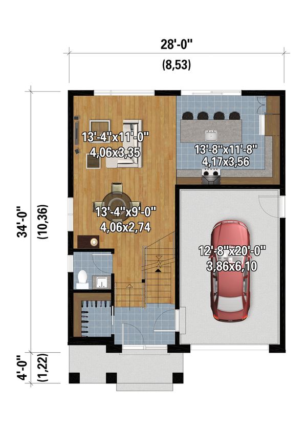 House Blueprint - Contemporary Floor Plan - Main Floor Plan #25-4874
