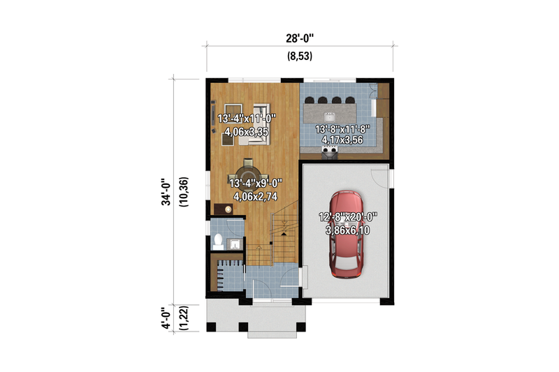 Architectural House Design - Floor Plan - Main Floor for Contemporary House Plan #25-4874 - 3 bed, 2.5 bath