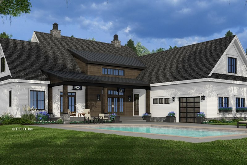 Dream House Plan - Exterior - Rear Elevation 1 for Farmhouse House Plan #51-1253 - 5 bed, 4.5 bath