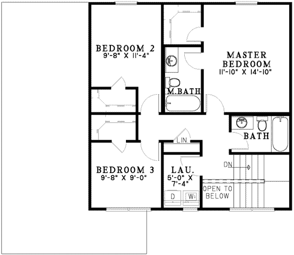 House Design - Traditional Floor Plan - Upper Floor Plan #17-431