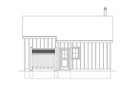 Exterior - Rear Elevation for Cabin House Plan #22-618 - 1 bed, 1 bath