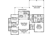 Country Style House Plan - 3 Beds 2 Baths 1720 Sq/Ft Plan #21-340 