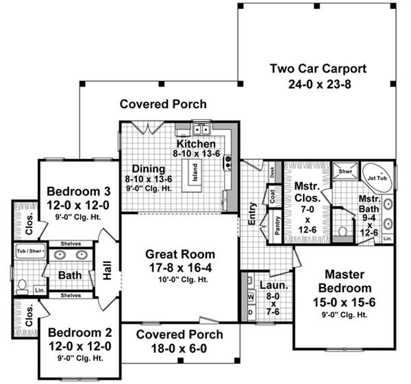 Architectural House Design - Country Floor Plan - Main Floor Plan #21-340